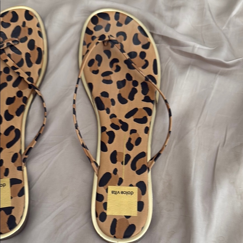 Dolce Vita Brown and Black Sandals Leopard Print - Picture 3 of 5